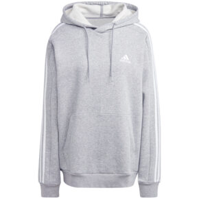 Bluza męska adidas Essentials Fleece 3-Stripes Hoodie szara IJ6474