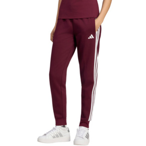 Spodnie damskie adidas Essentials 3-Stripes Fleece Slim bordowe KF8321
