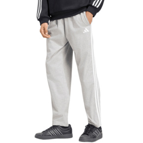 Spodnie męskie adidas Essentials 3-Stripes Single Jersey Tapered Open Hem szare KY4215