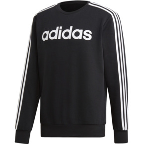 Bluza męska adidas Essentials 3S Crew FL czarna DQ3084