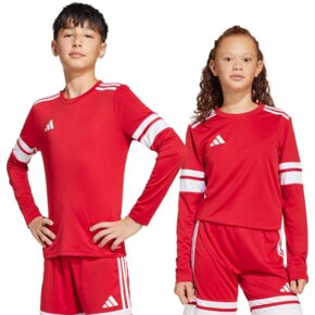 Koszulka dla dzieci adidas Squadra 25 Long Sleeve Jersey czerwono-biała JJ0041