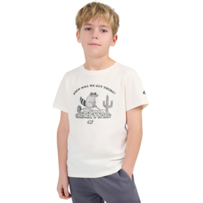 Koszulka dla chłopca 4F M2815 złamana biel 4FJWSS26TTSHM2815 11S