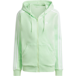 Bluza damska adidas Essentials 3-Stripes Full-Zip Fleece jasnozielona IR6077