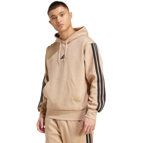 Bluza męska adidas Essentials 3-Stripes Fleece Hoodie beżowa JX0695