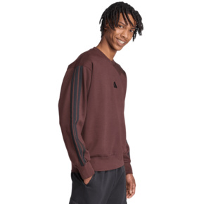 Bluza męska adidas Essentials 3-Stripes Fleece brązowa JX0742