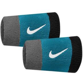 Frotki na nadgarstek Nike szerokie Swoosh 2 szt. szaro-niebiesko-czarne N0001586017OS