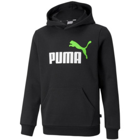Bluza dla dzieci Puma ESS+ 2 Col Big Logo Hoodie FL czarna 586987 51