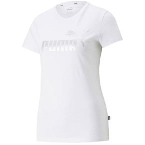 Koszulka damska Puma ESS+ Metallic Logo Tee biała 848303 02