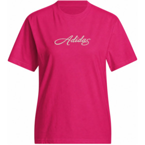 Koszulka damska adidas Cursive Wordmark Graphic fuksja KT2611