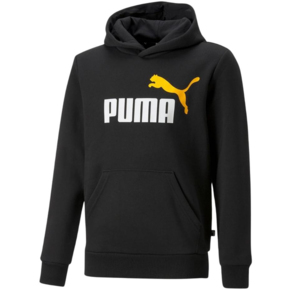 Bluza dla dzieci Puma ESS+ 2 Col Big Logo Hoodie czarna 586987 54