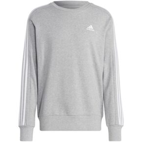 Bluza męska adidas Essentials French Terry 3-Stripes szara IC9319