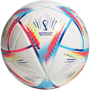 Piłka nożna adidas Al Rihla Training Sala biało-różowo-niebieska H57788