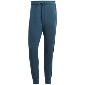 Spodnie męskie adidas Essentials French Terry Tapered Cuff 3-Stripes Pants niebieskie IJ8698