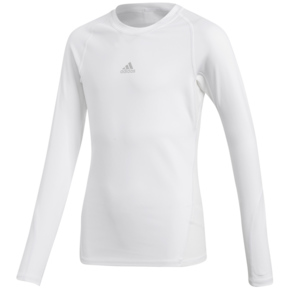 Koszulka dla dzieci adidas Alphaskin Sport LS Tee JUNIOR biała CW7325