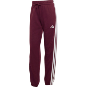 Spodnie damskie adidas Essentials 3-Stripes French Terry Cuffed bordowe KR1029
