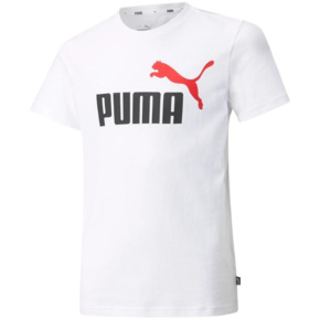 Koszulka dla dzieci Puma ESS+ 2 Col Logo Tee biała 586985 57
