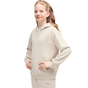 Bluza dla dzieci Puma ESS Centered Cat Logo Relaxed Hoodie beżowa 692973 82