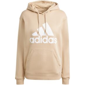 Bluza damska adidas Essentials Big Logo Regular Fleece Hoodie beżowa IR9330