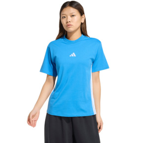 Koszulka damska adidas Essentials 3-Stripes Cotton jasnoniebieska KC5197