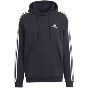 Bluza męska adidas Essentials Fleece 3-Stripes Hoodie czarna IB4028