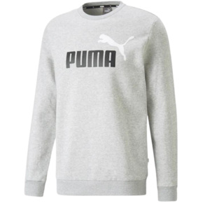 Bluza męska Puma ESS+ 2 Col Big Logo Crew FL szara 586762 04