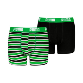 Bokserki dla dzieci Puma Everyday Striped 2 pak zielono-czarne 938970 03