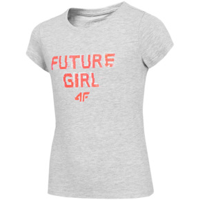 Koszulka dla dziewczynki 4F szary melanż HJZ20 JTSD007 25M