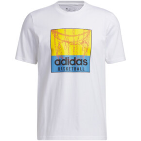 Koszulka męska adidas Chain Net Basketball Graphic Tee biała IC1861